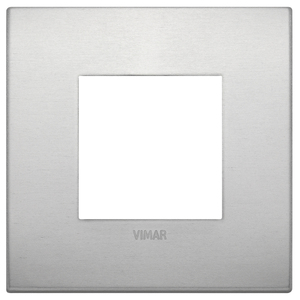 Vimar Wall <b>Switch</b> Plate 9.7 Cm Square Matte Silver Finish - Product Image 1