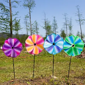 カスタマイズされた鮮やかな色の花風車おもちゃパーティー風車子供のおもちゃ庭風車