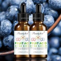Sérum Visage Anti-Acné Bio Personnalisable Haute Efficacité Bonne Qualité Acide de Fruits Élimination de l'Acné