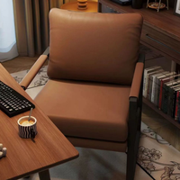 Moderner Chesterfield Einzel-Leder-Chaiselongue-Sessel mit Metallbeinen für das Wohnzimmer