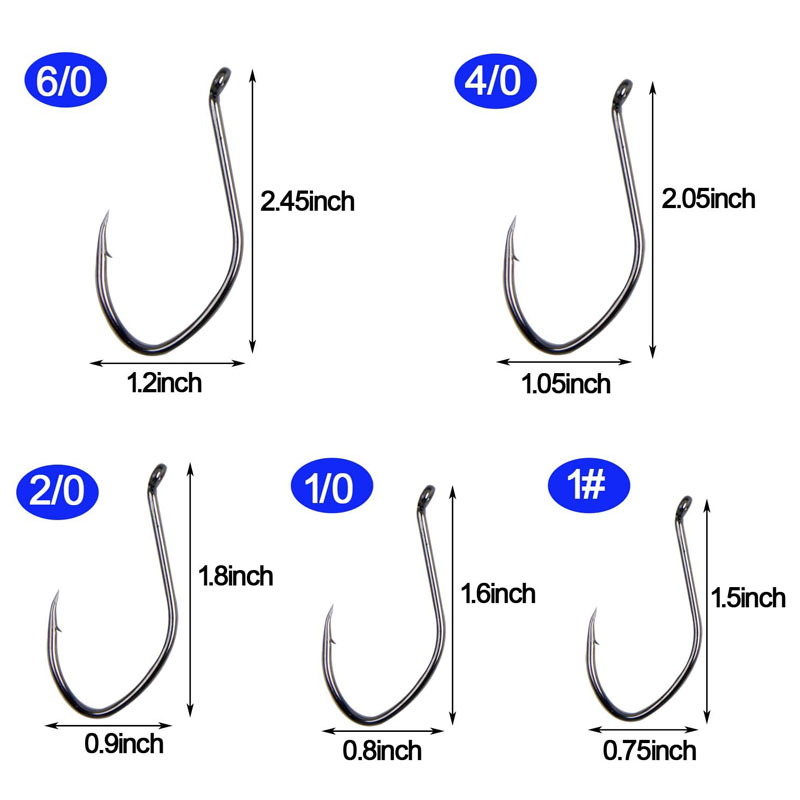 alloy fish hooks 10PCS Giant Fish Hooks 1/0-12/0 Super Fishhook Stainless Steel Gaff Barbed  Antirust Sharp Angle Tackle Pesca Fishing Circle Hook