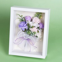 NEUE Handgemachte Geschenke Seifenblumenstrauß im Fotorahmen mit LED-Licht Lehrertag Geschenk 4 Farben für Mutter Freundin Lehrerin