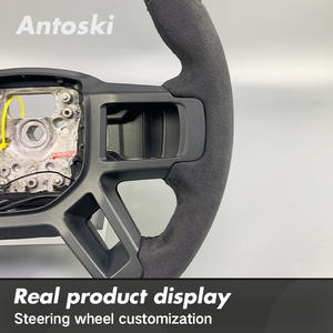 Per Land Rover Defender 90 110 130 per <span class=keywords><strong>interni</strong></span> Smart LED leggero stile sportivo personalizzato in pelle scamosciata nera in fibra di carbonio volante - Product Image 4