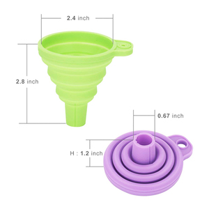 सिलिकॉन ढहने वाला फनल फोल्डेबल रसोई उपकरण फनल पानी के लिए तरल हस्तांतरण संकीर्ण और चौड़ा मुंह फंगरे फंगरे - Product Image 4