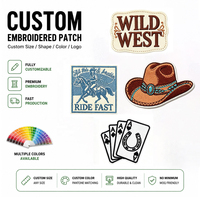 Patchs brodés personnalisés style western cowboy, motifs Texas, rose, fleur, cheval, chapeau, pour jeans, vêtements en denim, vestes