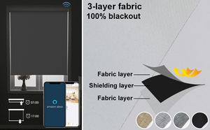 Tende avvolgibili per finestre da ufficio moderne <span class=keywords><strong>tapparelle</strong></span> per tende intelligenti automatiche motorizzate elettriche ombreggiature da sole abilitate per Alexa - Product Image 3