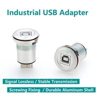 USB-B en aluminium industriel 22mm à USB-A prise femelle, coupleur de montage sur panneau rond USB Feedthru, cloison de montage sur châssis USB MSDD