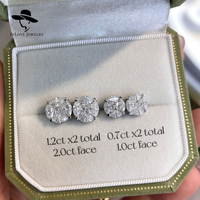 Bijoux en argent sterling 925 véritable Boucles d'oreilles brillantes en diamant Moissanite coupe marquise