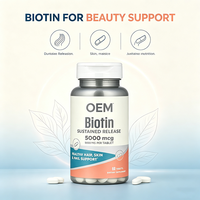 OEM Özel Etiketli Biotin Tabletleri 60 Adet 5000 MCG Besin Takviyesi