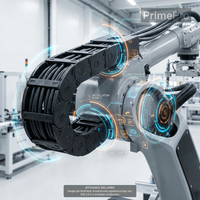 Chaîne porte-câbles robotique PrimePro haute flexibilité, 10 millions de cycles de flexion, gaine PUR, résistante à la torsion, blindage EMC, automatisation