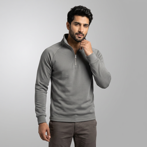 Custom Men's Porter Hoodie 14 Zip <b>Mock</b> <b>Neck</b> 100% Cotton Fleece Pullover Sweatshirt Printed Pattern Winter High Street Vintage - Product Image 1