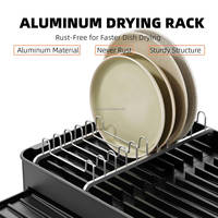 Égouttoir à vaisselle réglable en aluminium WIREKING, 100 % antirouille, à un seul niveau, pour petites et grandes cuisines