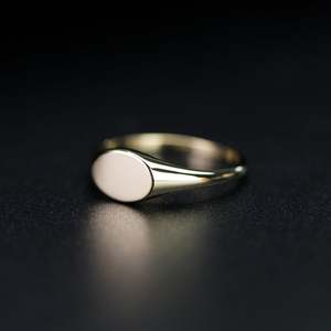 Anillo de Sello Ovalado de Oro Personalizado, Anillo de Meñique con Nombre Inicial Grabado para Mujer, Regalo - Product Image 4