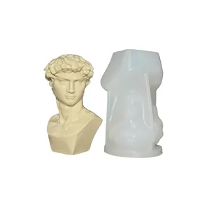 Molde personalizable de silicona para hacer velas, estatua de David en forma de vela