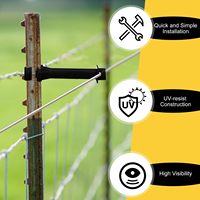 Aisladores de Plástico de 5 Pulgadas Tipo Broche para Postes T de Cercas Eléctricas, Clips de Alambre de Ajuste Extendido, Manuales, Industriales