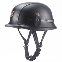 Cascos de Motocicleta de Cuero con Diseño Nuevo 2023, Cascos Retro para Moto, Casco de Motocicleta Alemán