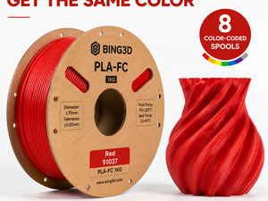ไส้พิมพ์ 3 มิติ BING3D PLA-FC ขนาด 1.75 มม. สำหรับเครื่องพิมพ์ 3 มิติ 8 ม้วนสีต่างกัน รองรับการพิมพ์ที่อุณหภูมิ 220 องศาเซลเซียส สำหรับ Bambu Lab และ Prusa - Product Image 1