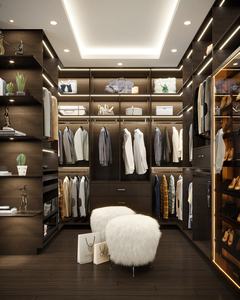 خزانة كبيرة للتخزين ببابين مرآة بتصميم عصري جاهزة الصنع خزانة أثاث مدمجة في خزانة غرفة نوم - Product Image 4