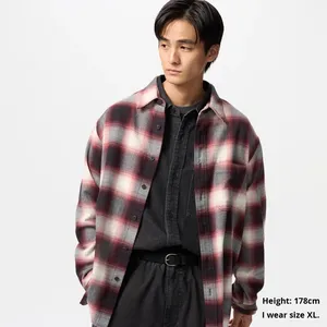 Da <span class=keywords><strong>uomo</strong></span> in maglia Anti-Pilling flanella <span class=keywords><strong>a</strong></span> <span class=keywords><strong>quadri</strong></span> <span class=keywords><strong>a</strong></span> maniche lunghe camicie invernali Casual in cotone 100% versatili - Product Image 2