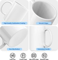 Meilleure vente 11oz Sublimation impression vierge tasse en céramique tasse écologique en porcelaine de qualité alimentaire cadeau tasse à café à sublimer