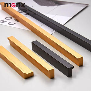 Wholesale Furniture Hardware Modern Kitchen Bedroom Drawers Cabinets Dressers Wardrobe Gold <strong>Black</strong> Aluminum Alloy Metal Handles - Product Image 1