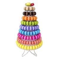 Support de présentation de macarons à 10 niveaux, en forme d'arbre, en plastique, avec base en acrylique, pour mariage et anniversaire