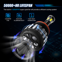Phares LED RCJ C50 12V 50W 10000LM 6000K, étanches IP68, en aluminium, compatibilité universelle H4, nouvelle ampoule de phare de voiture