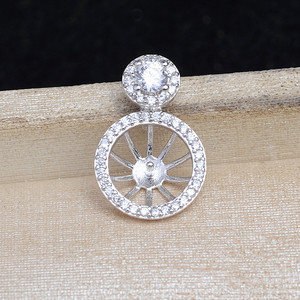 Ensemble de perles en argent S925, boucles d'oreilles personnalisées, pendentif, accessoires de bijoux DIY, plateau vide, composants semi-finis - Product Image 2