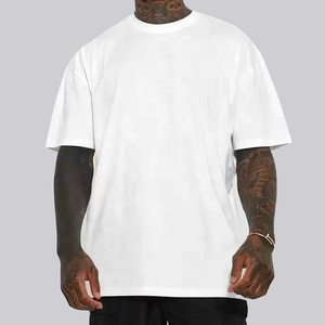 <b>White</b> Drop Shoulder Cotton <b>Tshirts</b> Manufacturer Streetwear Boxy Round Neck T-shirt Heavy Weight Oversized Blank t Shirt - Product Image 1