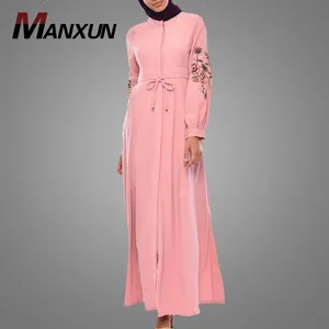 Neueste bestickte Langarm Dubai Abaya Hot Beliebte Robe Islamische Kleidung Gut gemachtes hochwertiges arabisch-marok kanis ches Kleid Online