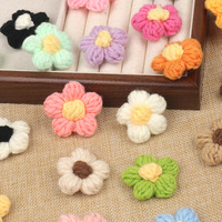 Fleur en fil tricoté faite main style moderne et mignon, accessoires de vêtements et de bagages, broche fleur au crochet DIY