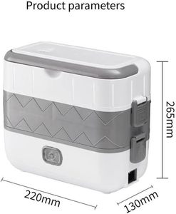 Multi Functional 2L Heatable BPA Free 304 Stainless Steel Electric Heating Thermal Thermos Dual Tier Portable <b>Lunch</b> Box - Product Image 2