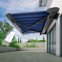 Auvent rétractable commercial de qualité fiable avec télécommande, cadre en aluminium, pare-soleil imperméable pour jardin, balcon, auvent anti-pluie