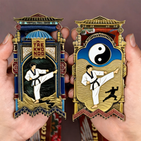 Autocollant Logo World ITF WAKO Kickboxing WT Unique Taekwondo Artisanat Métallique Médailles et Trophées Sportifs Personnalisés