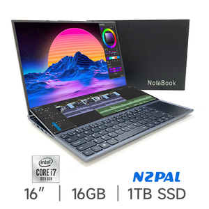 Chơi game máy tính xách tay màn hình kép I7 máy tính xách tay 16 inch màn hình cảm ứng 16GB 32GB 64GB RAM 1TB 2TB 4TB SSD máy tính xách tay Intel Core I7-9750H máy tính xách tay - Product Image 1