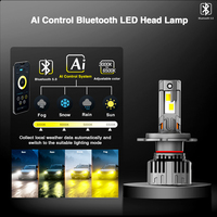 Ampoules LED Super Lumineuses LANSEKO 65W 11000lm 3000k 6000k K1 H4 H7 H11 9005 9006 Ampoules de Phare de Voiture LED avec Contrôle par Application