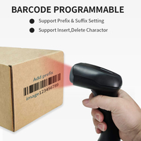   Escáner de Códigos de Barras 2D Inalámbrico, Lector de Códigos QR Portátil, Escáner de Códigos de Barras Manual para Inventario, Punto de Venta y Almacén