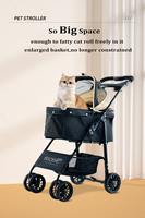 Poussette pliable de luxe, imperméable, réglable, confortable, en ABS, à 4 roues, pour petits animaux, chien, chariot, buggy