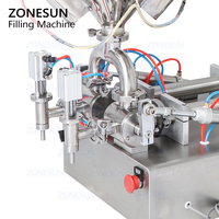 Machine de remplissage de bouteilles ZONESUN avec mélangeur et chauffage pour matériaux très visqueux, pâtes, sucre, sauces chocolatées, équipement d'emballage