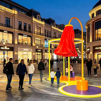 Fleur gonflable interactive avec capteur de mouvement LED, installation artistique personnalisée pour la décoration commerciale