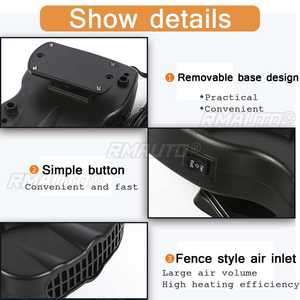 Calentador Portátil para Auto de 12V y 150W, Ventilador Eléctrico con Rotación de 360 Grados para Desempañar el Parabrisas, Ideal para Autocaravanas - Product Image 3