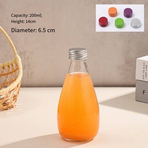 Nhà Sản Xuất Giọt Nước Hình Dạng 200Ml 375Ml 500Ml Rỗng Tươi Nước Trái Cây Nước Giải Khát Soda Rượu Vang Trái Cây Chai Thủy Tinh Với Nắp - Product Image 5