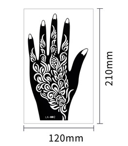 Juego de <span class=keywords><strong>Plantillas</strong></span> para Tatuajes de Henna, 28 Hojas para Manos y Antebrazos, <span class=keywords><strong>Plantillas</strong></span> para Aerógrafo DIY - Product Image 6