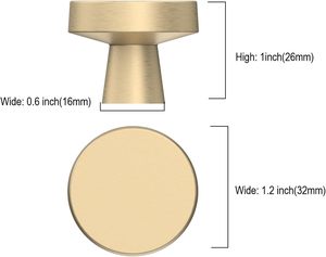 10er-Pack Messingbeschläge in gebürstetem Gold für Küchenschränke und Kommoden, Schubladenknöpfe - Product Image 2