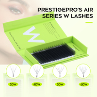 Extensions de cils en forme de W, volume en gros, 7-15mm, faites à la main, courbure C et D