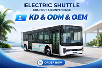 Bus Urbain Électrique 8M, 11-25 Places pour Passagers, Alimentation par Batterie, Bus Électrique à Plancher Bas, Autonomie 300-450km, Conduite à Gauche ou à Droite, État Neuf