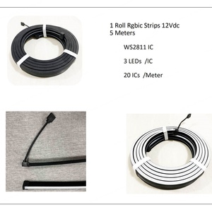 Kit lampu setrip <span class=keywords><strong>LED</strong></span> WS2811 5050 Tuya, setrip lampu <span class=keywords><strong>LED</strong></span> kontrol musik WiFi 12V fleksibel dapat disesuaikan, jarak jauh PVC IP65 <span class=keywords><strong>RGB</strong></span> - Product Image 5