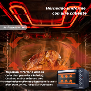 Forno elettrico a convezione Grunkel Heat Pro Max 48L con funzione girarrosto per uso su piano di lavoro - Product Image 4