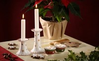 Bougeoir en céramique fait à la main de table de cuisine de Noël avec des autocollants cadeaux de mariage de Noël 2023 pour les invités