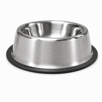 Bol en acier inoxydable léger personnalisé certifié BSCI, 2 en 1, écologique, durable, avec fond antidérapant, accessoire pour animaux de compagnie pour chiens et chats
